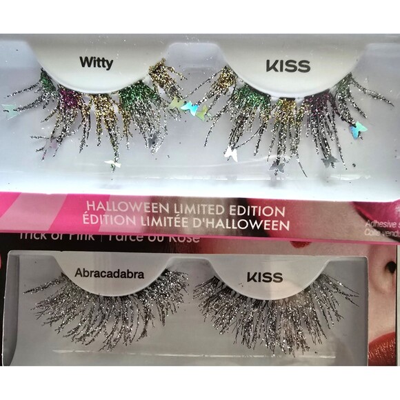 KISS Glitter False Eyelashes Halloween Limited Edition Witch & Clown LOT OF 6 - Picture 1 of 7